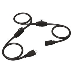 2-Feet Black Stanley 30669 Pro Block 2 Grounded 3-Outlet Outdoor Extension Cord 