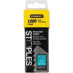 Stanley Tools - 1000pc 12 inFlat Narrow Crown Staples - CT308T