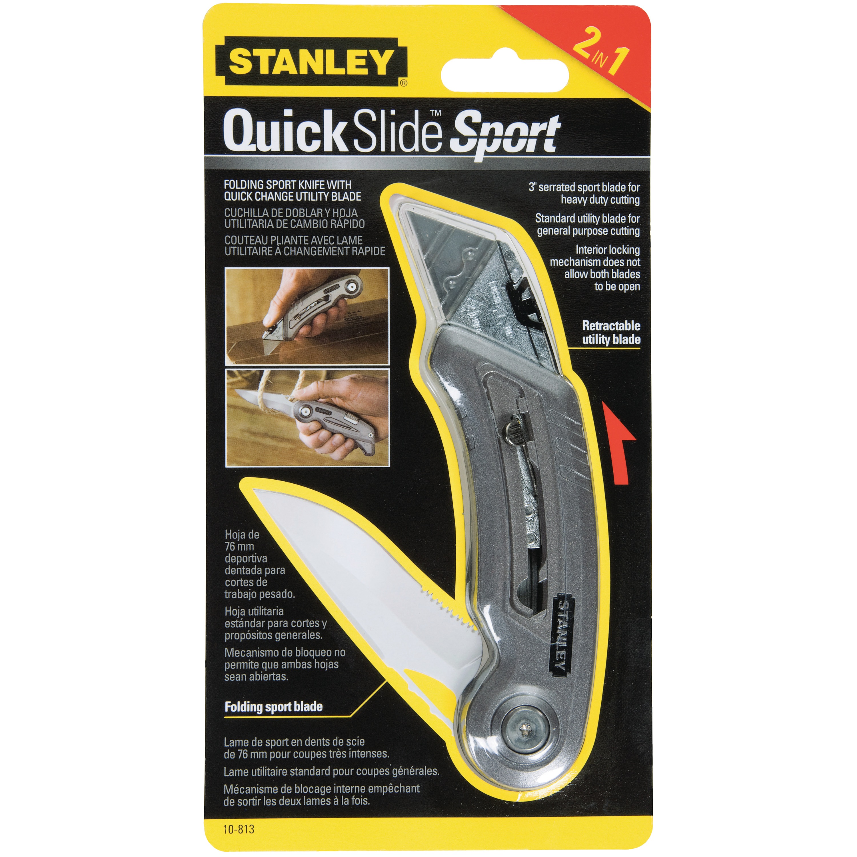 4 5 8 In Quickslide Sport Utility Knife 10 813 Stanley Tools
