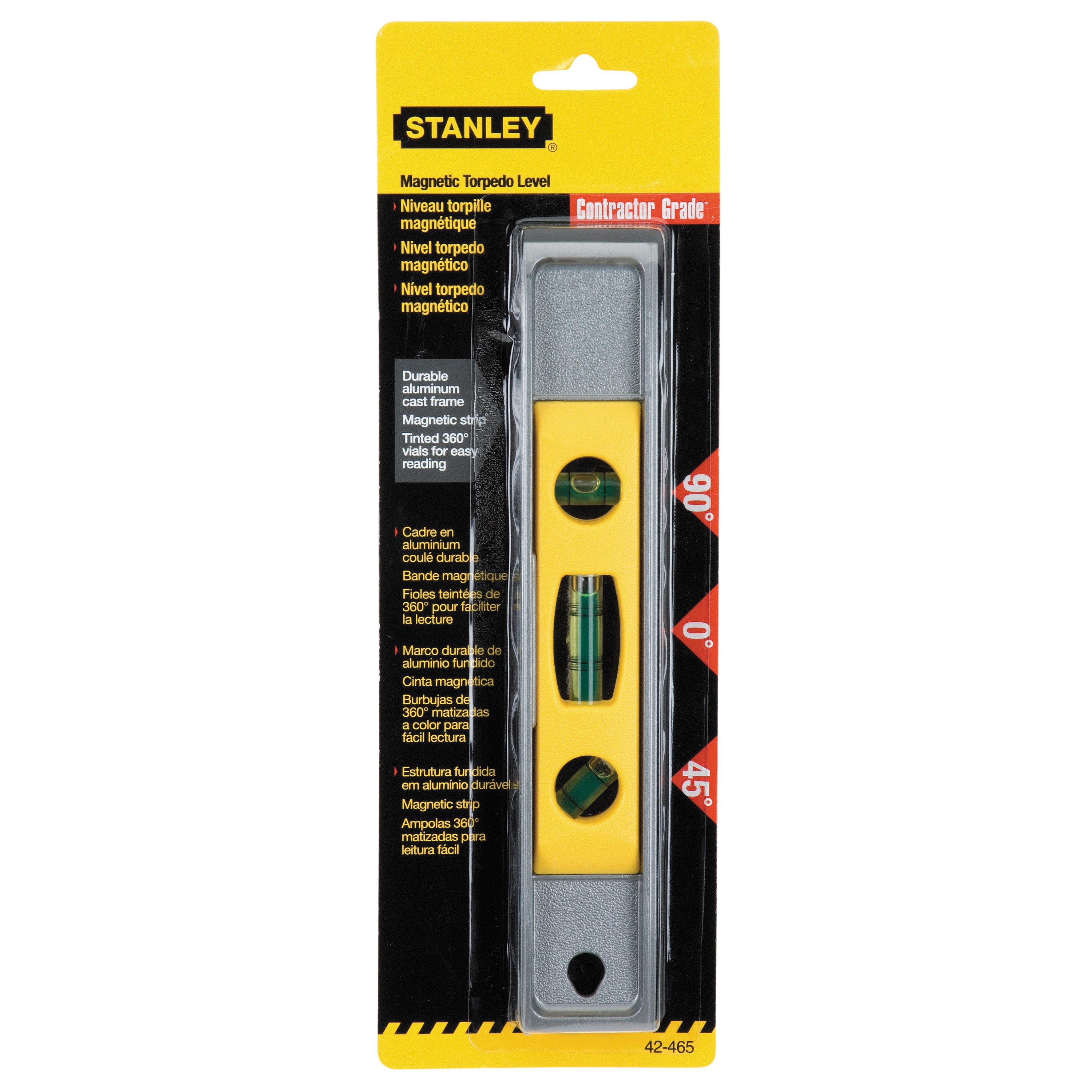 Stanley Cast Short Spirit Level 3 Vial Level 0-42-465