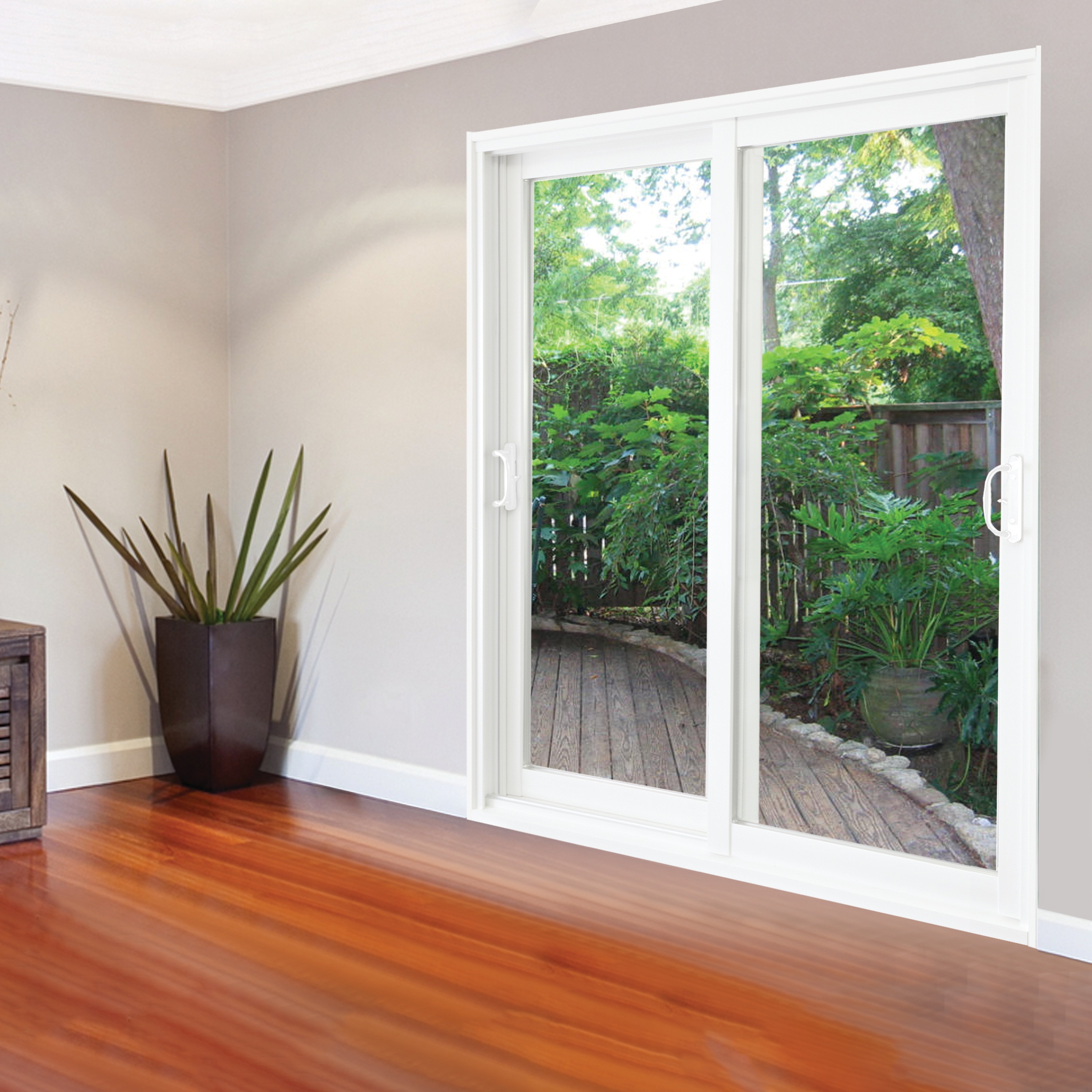 Double Sliding Patio Door With Low E Glass 500001
