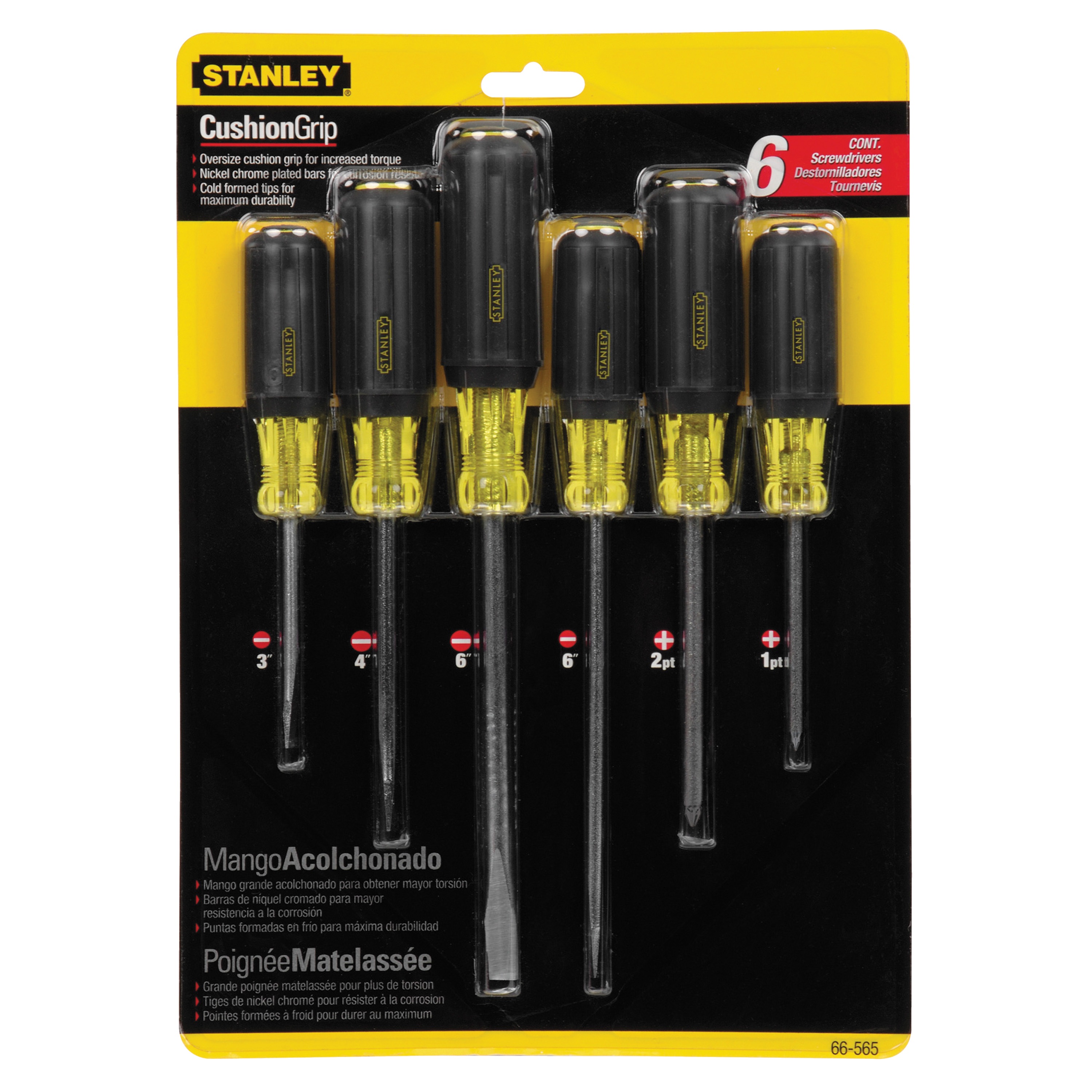 Stanley STA065009 CUSHION GRIP Tournevis Mixte Set 6 Piece