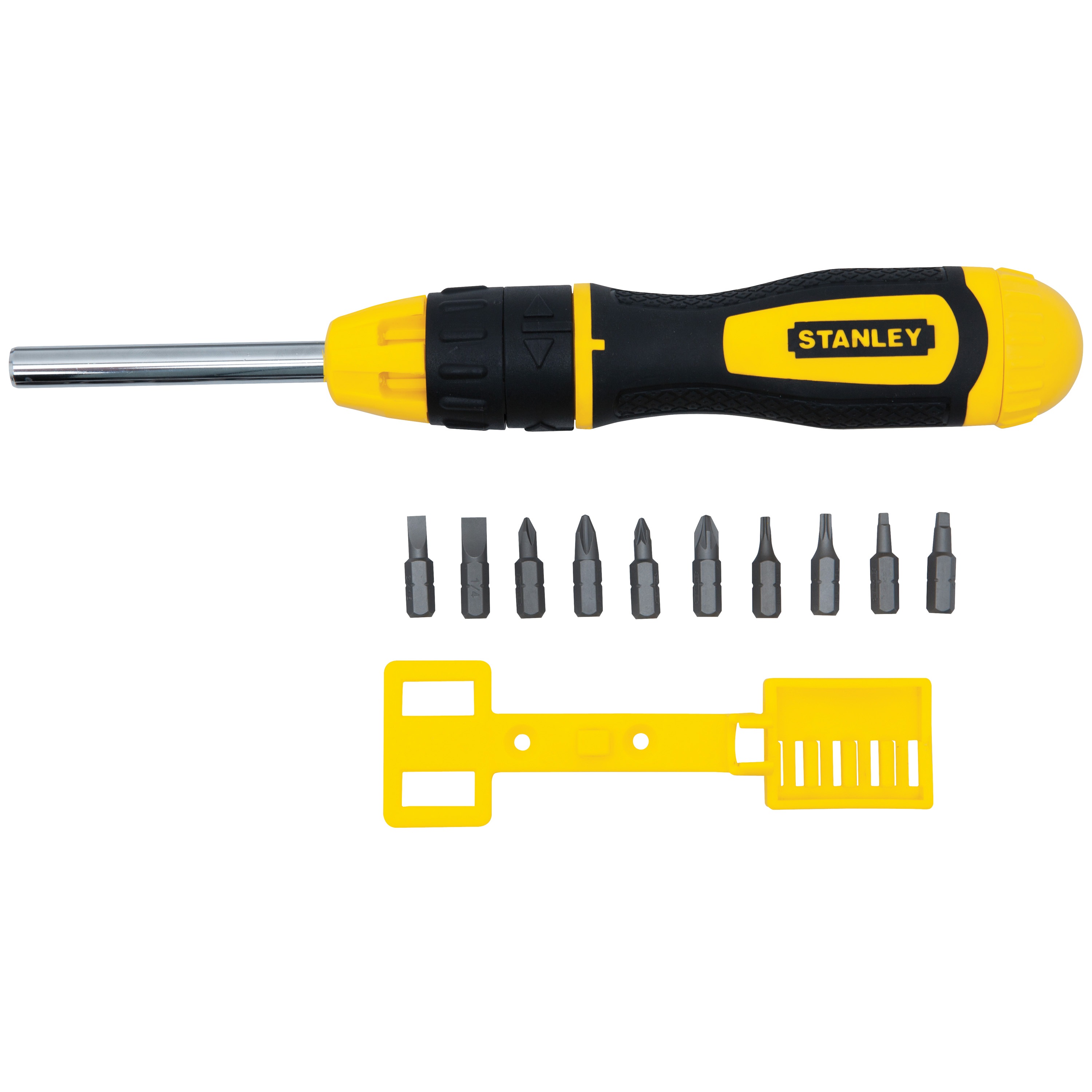 Includes 2 Bits 3 Stubby Ratcheting Screwdriver with Rubber Grip Reversible