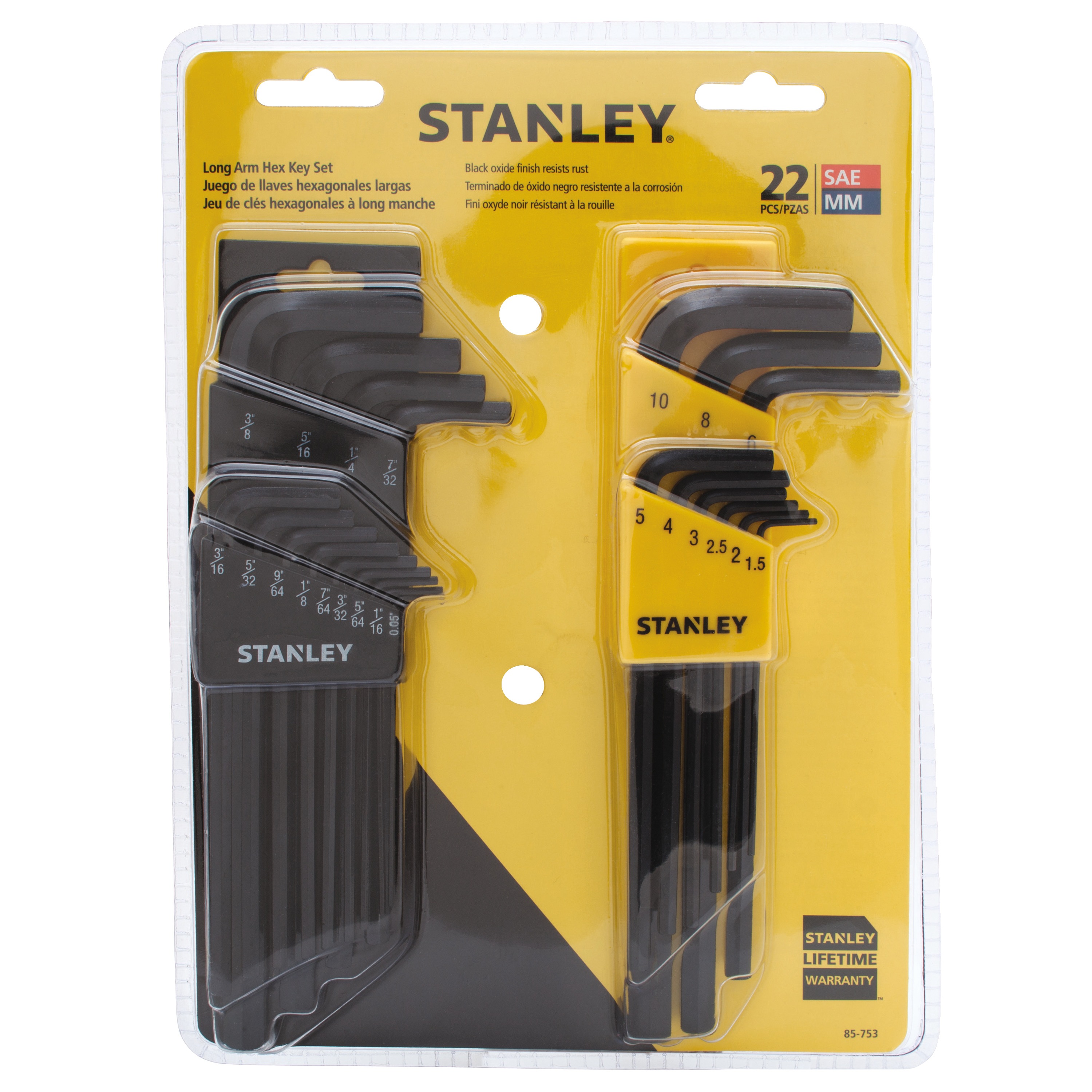 22 pc Hex Key Set 85753 STANLEY Tools