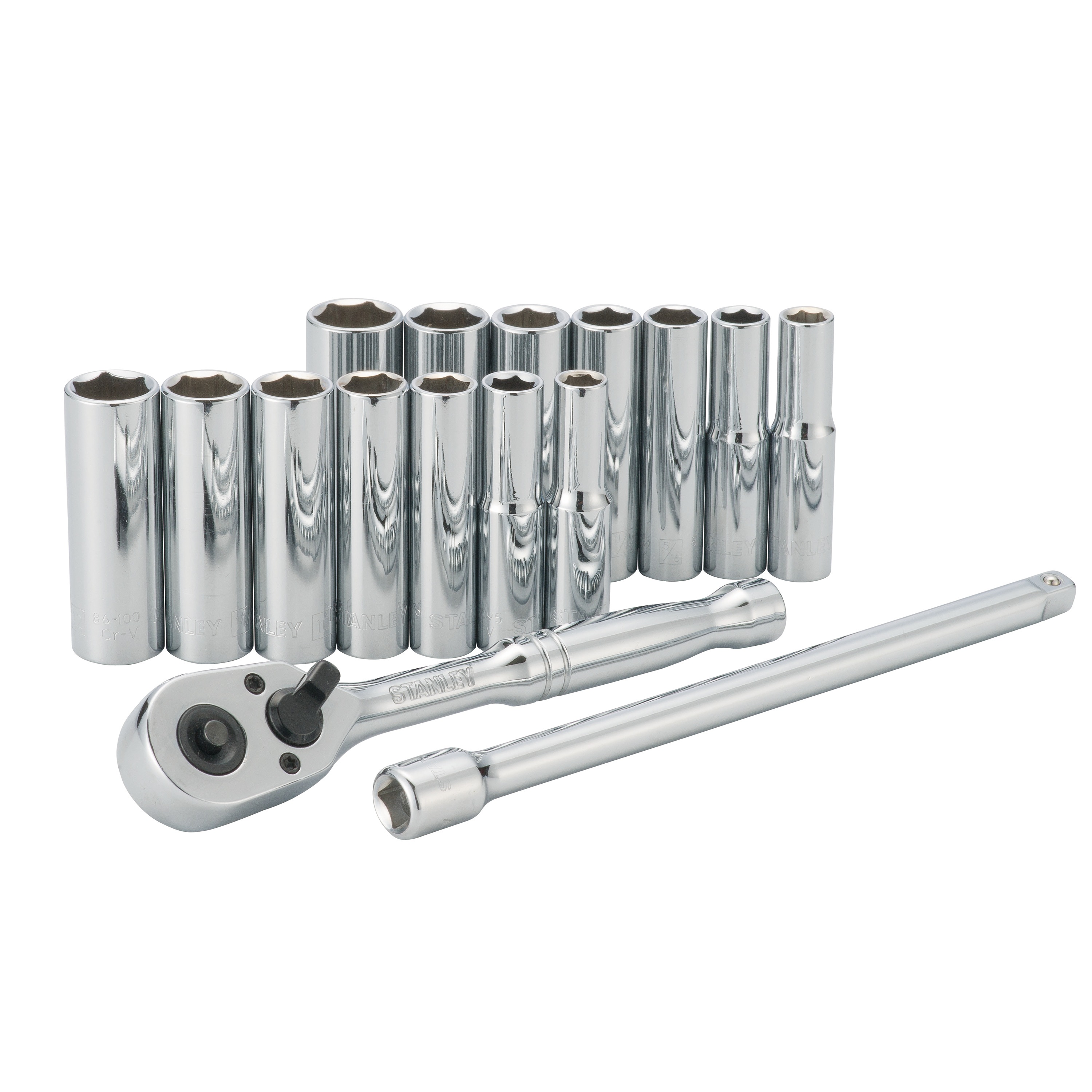 16 Pc Socket And Ratchet Set 199 Stanley Tools 16 Pc Socket And Ratchet Set 199 Stanley Tools