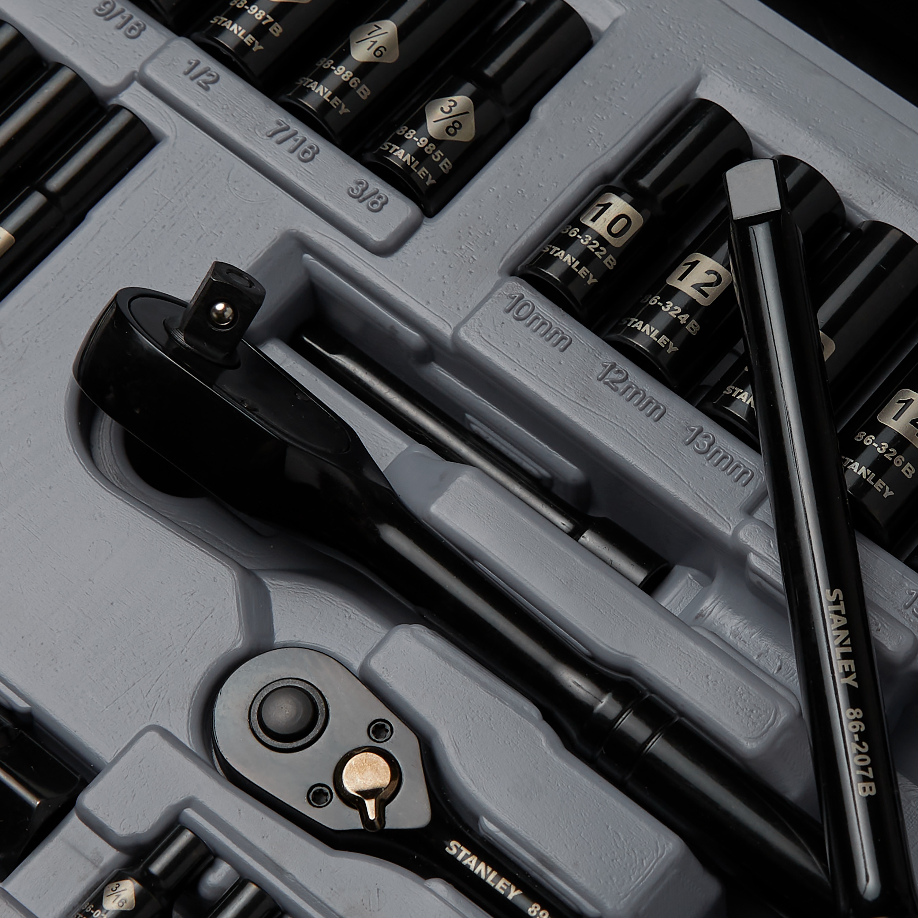 Stanley Tools - 69 pc Black Chrome Socket Set - 92-824