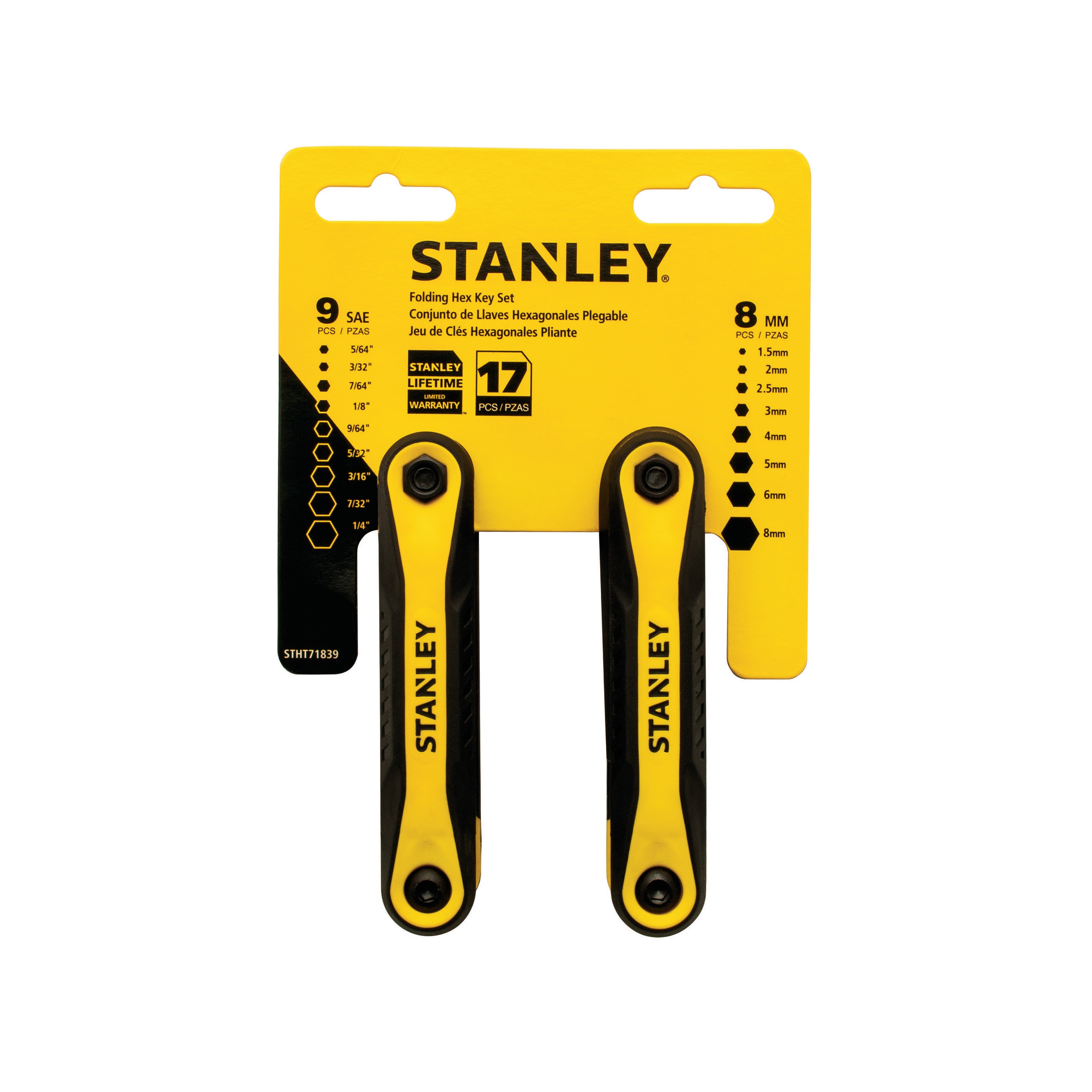2 pk Folding Metric and SAE Hex Keys STHT71839 STANLEY Tools