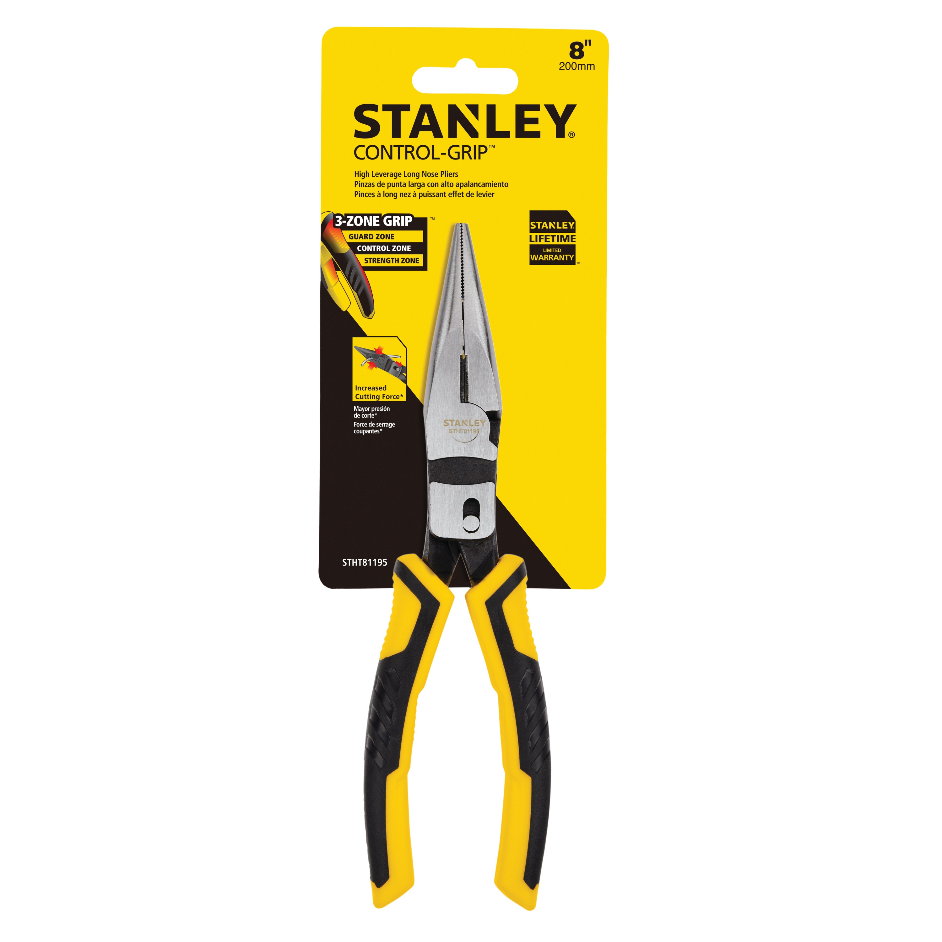 8 in. Compound Action Long Nose Pliers STHT81195 STANLEY Tools