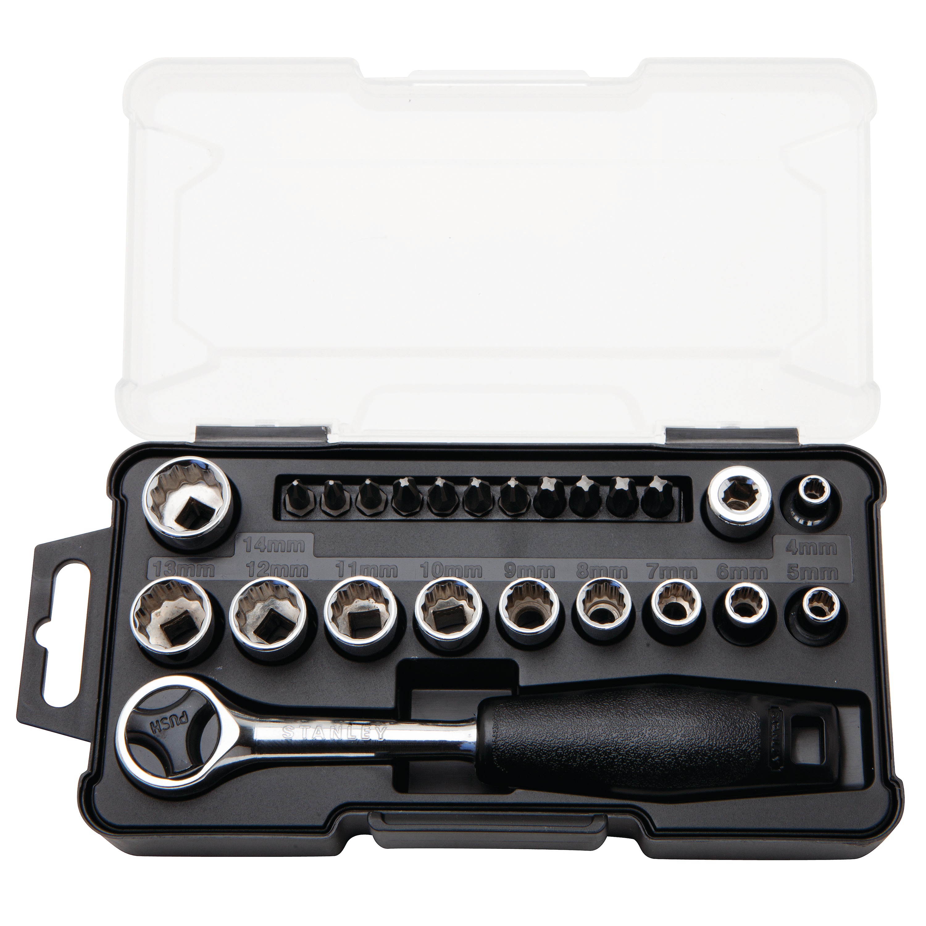 24 pc 1/4" Metric Mechanics Tool Set STMT74868 STANLEY Tools