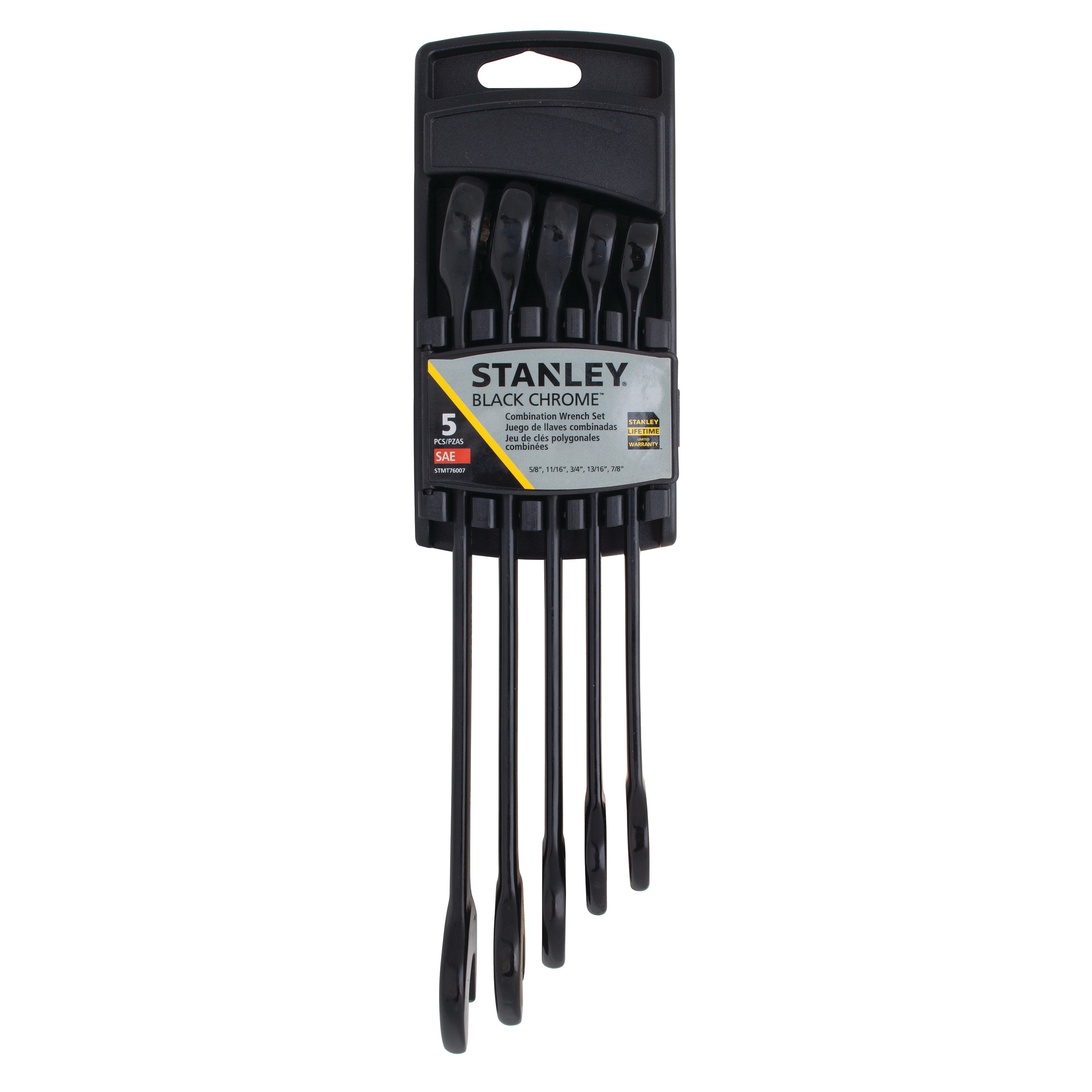 5 pc Black Chrome Combination Wrench Set STMT76007 STANLEY Tools