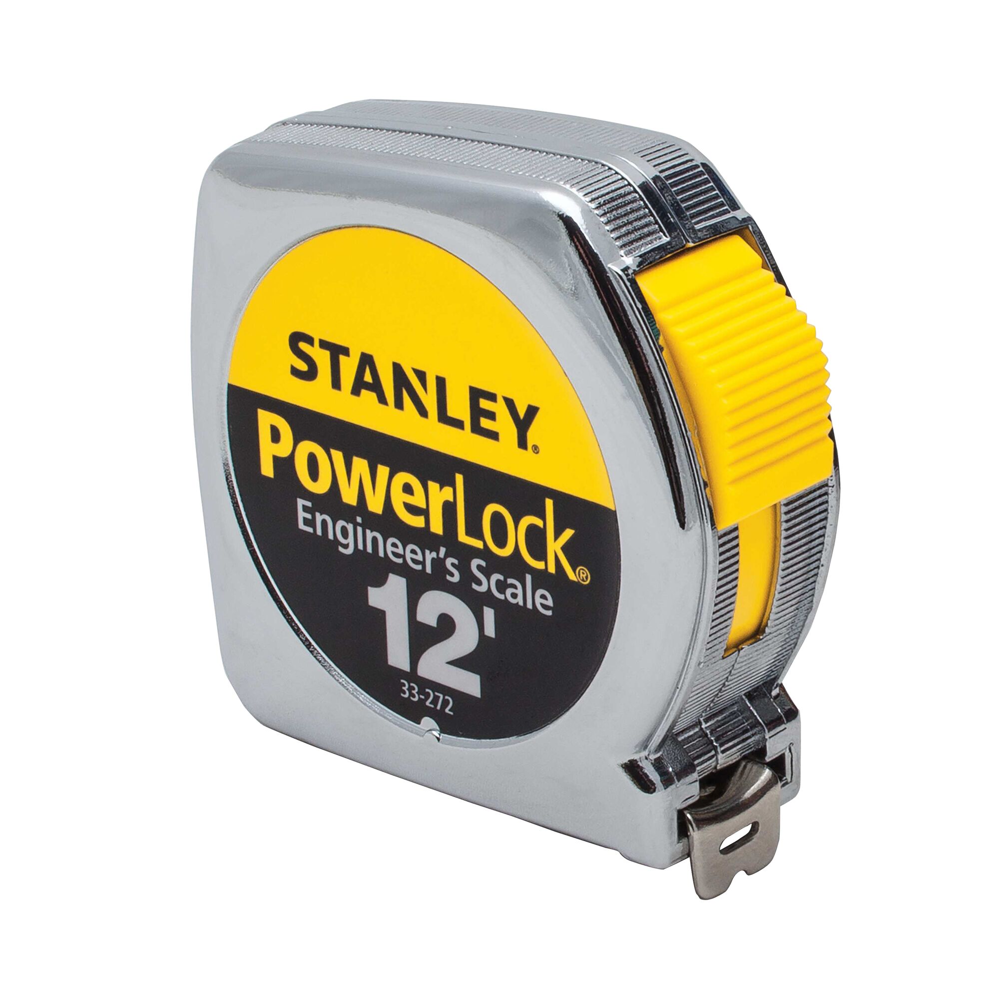 L x 0.75 in Stanley  PowerLock  12 ft W Tape Measure  Silver  1 pk 