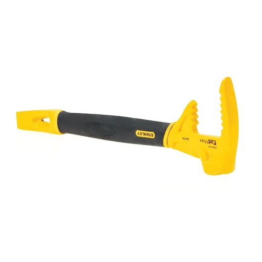 STANLEY 55-119 yellow and black Fubar demolition tool, angled side view, on white background.