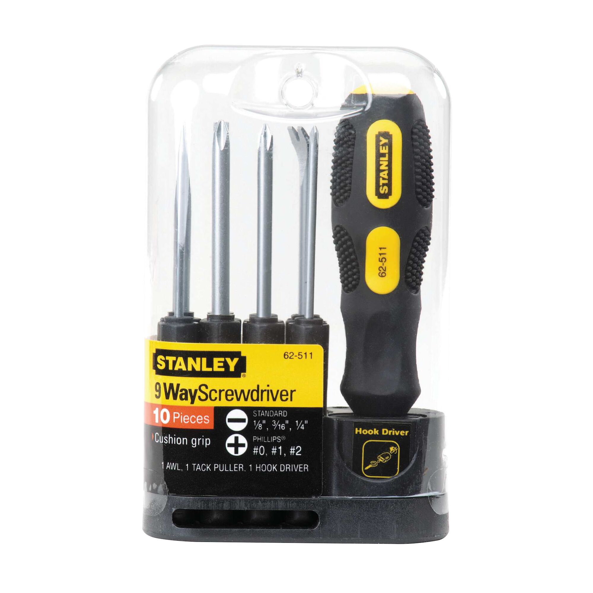 NEW STANLEY 62-511 9 PIECE SCREWDRIVER KIT FREE SHIPPING 