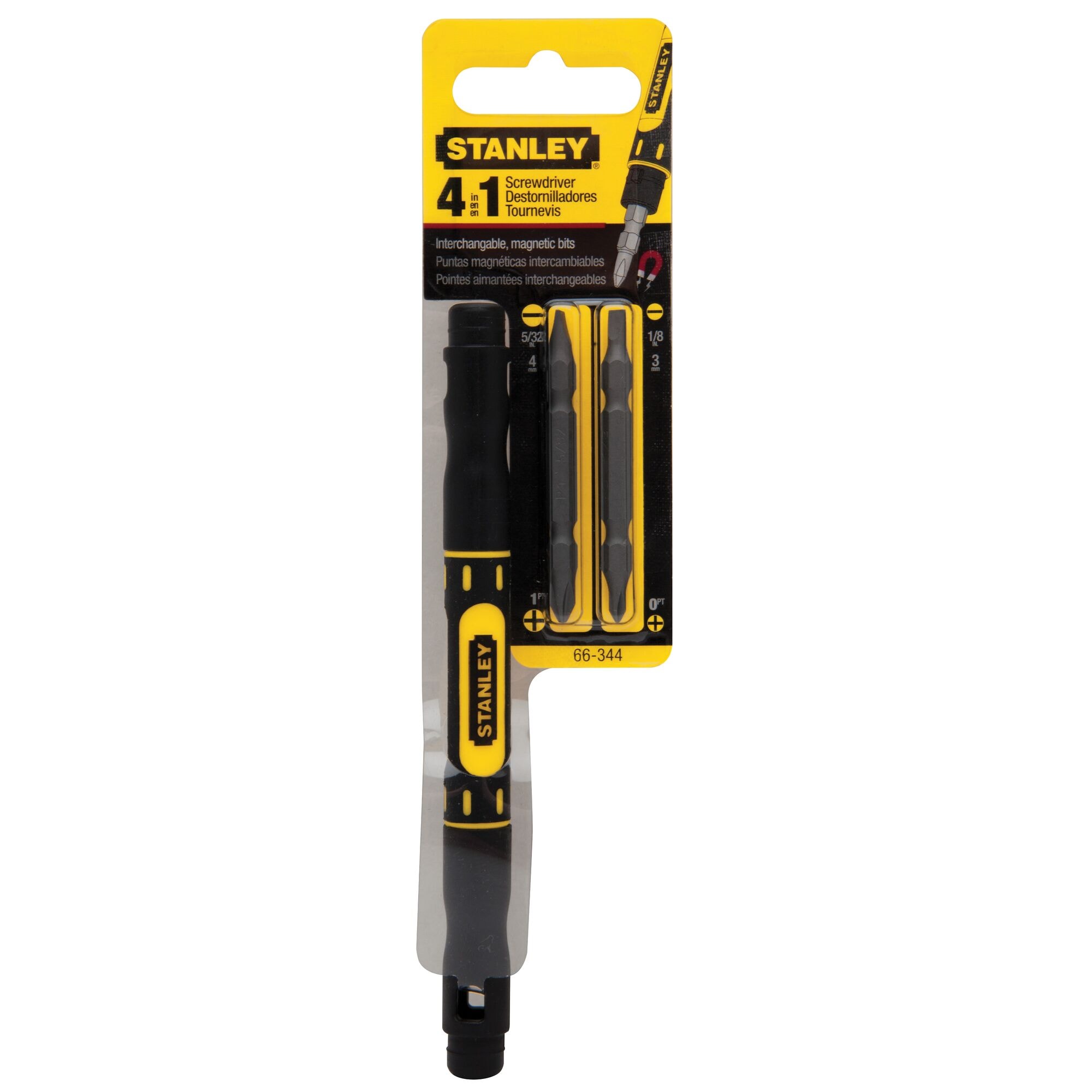 NEW Stanley Tools 66-344 4-in-1 Bi-Material Pocket Screwdriver 6136154 