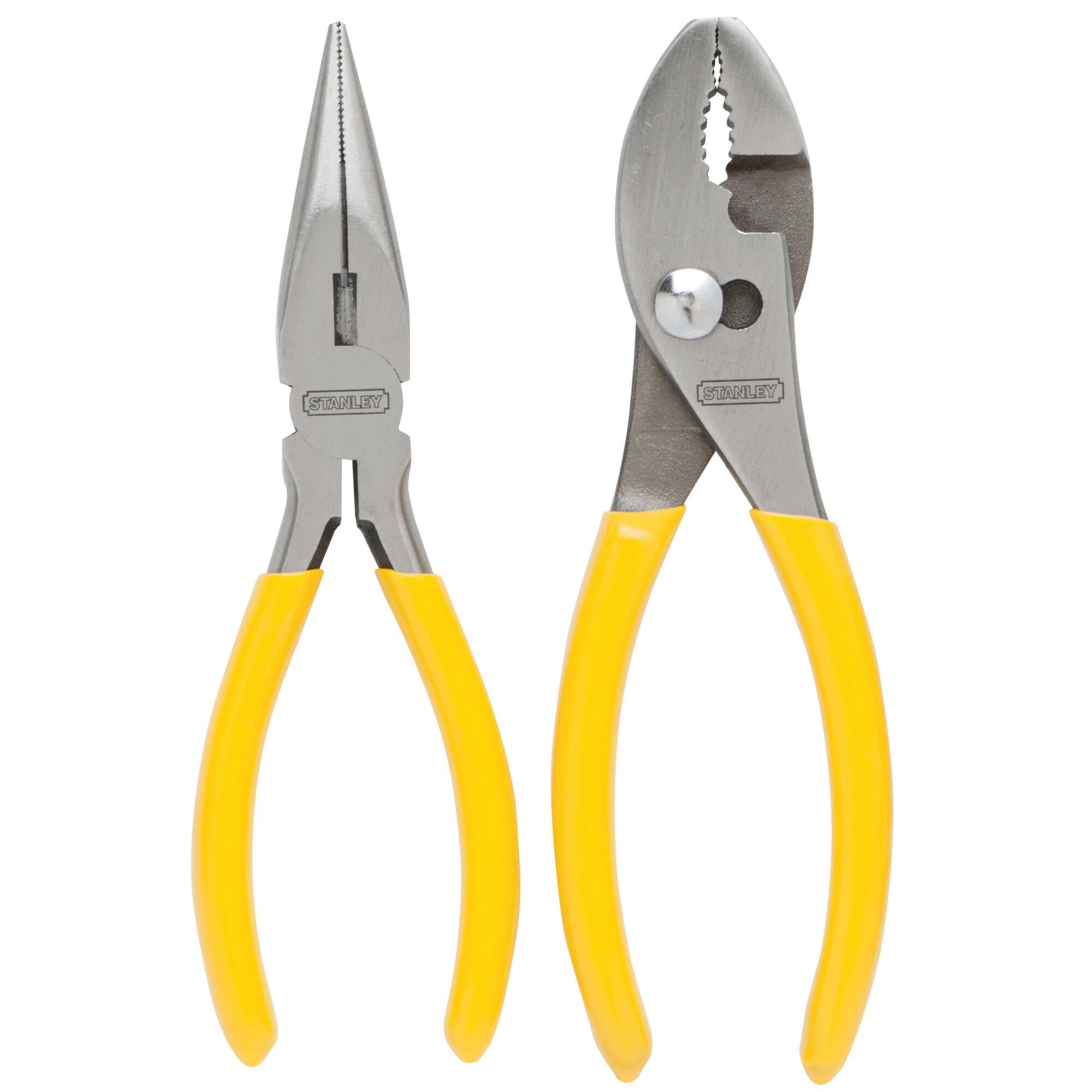 Stanley 84-892 3 Piece Basic 6-Inch Slip Joint Long Nose and Groove Joint Plier Set 