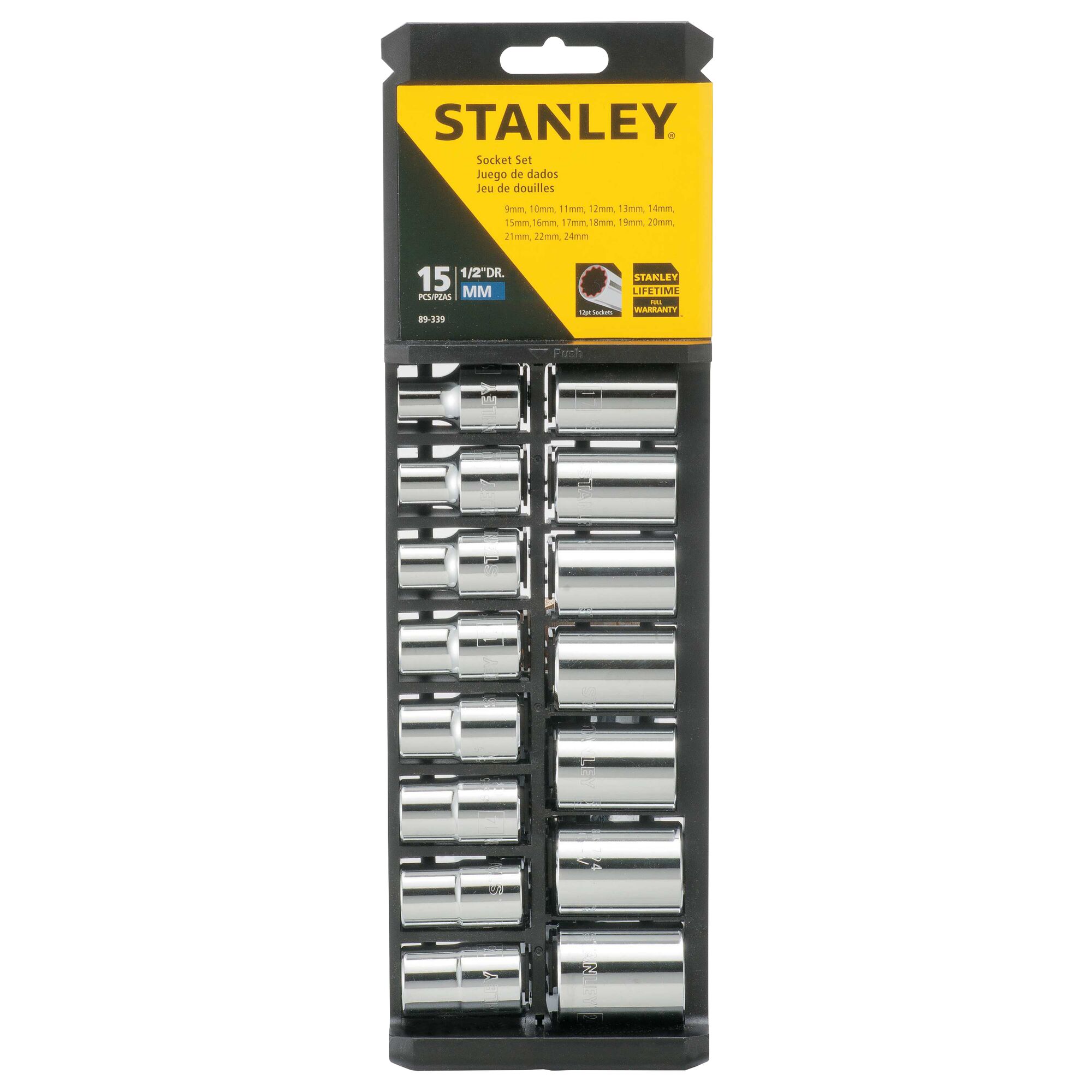 Stanley 94-547 15pcs 1/2" Drive Standard Socket Set SAE Tool Building for sale online 