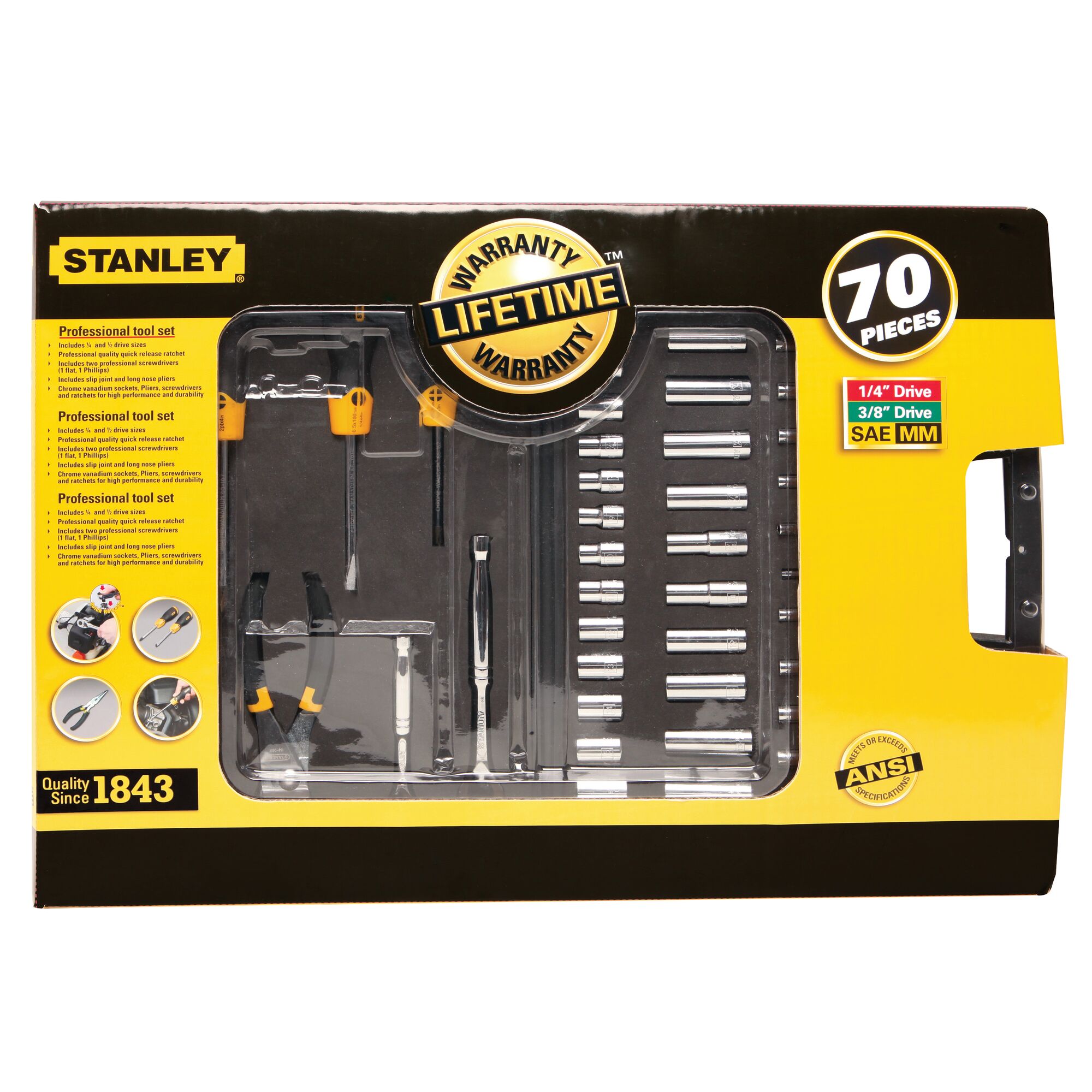 70 pc Socket Set STANLEY