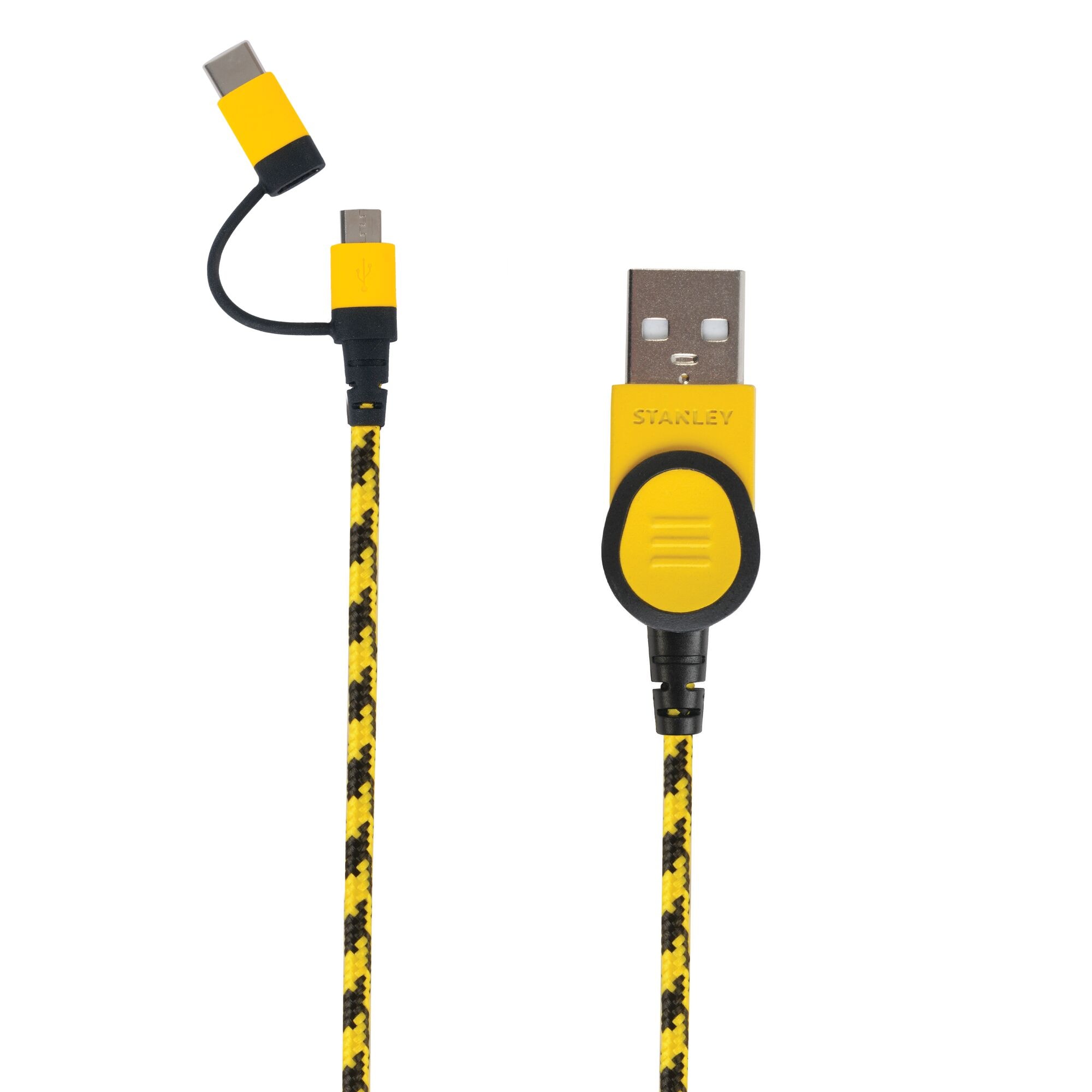 2-in-1 Braided Cable for USB-C & Micro-USB
