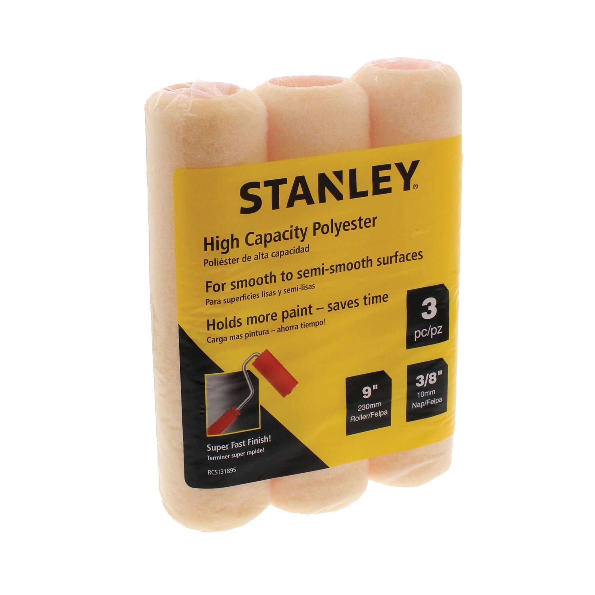 9 in x 3/8 in Polyester Roller Cover (3 Pk)