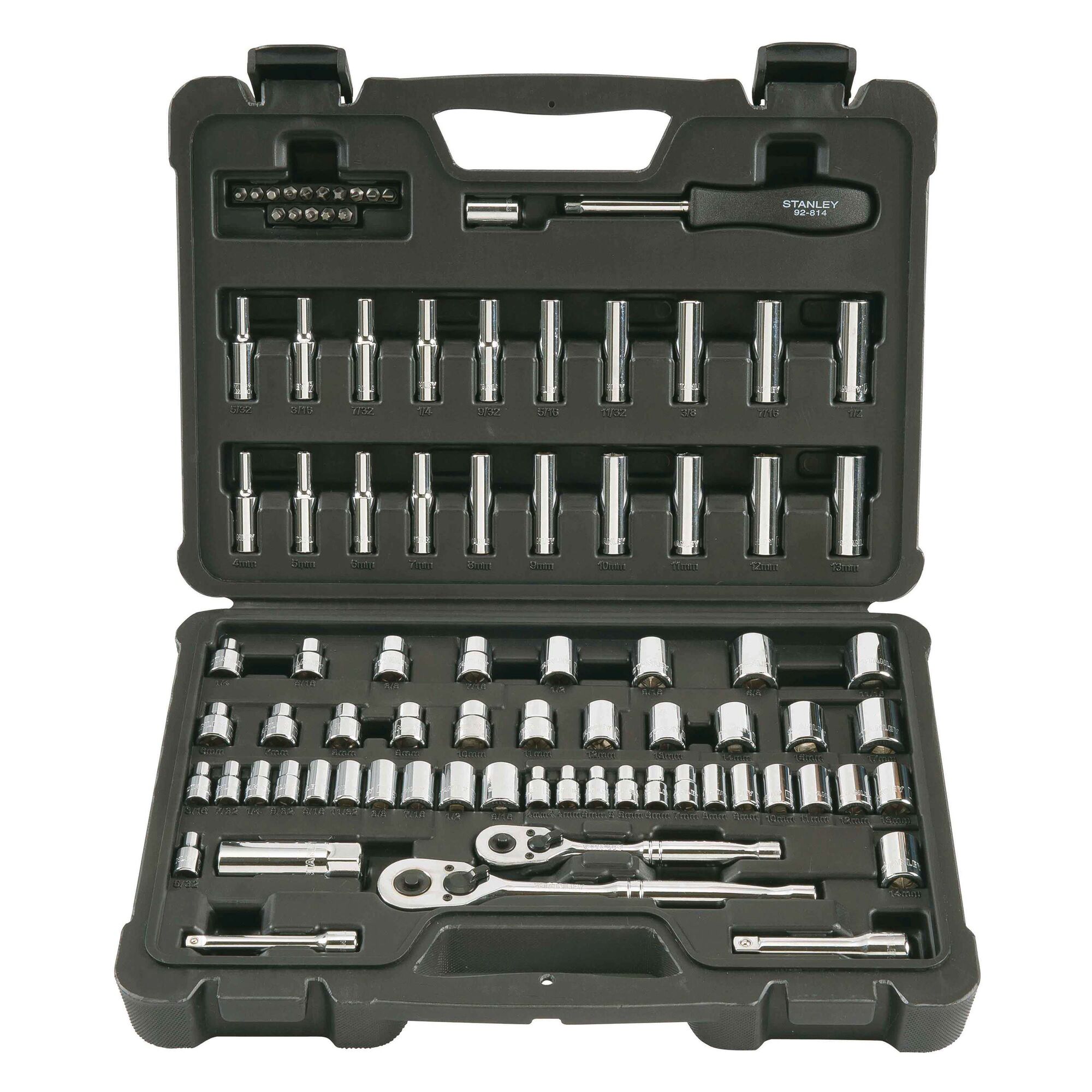 85 pc 1/4 in & 3/8 in Drive Mechanic's Tool Set thumbnail 2