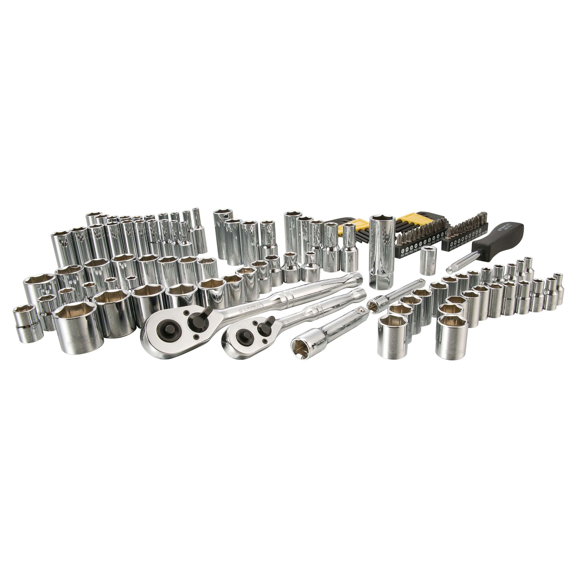 123 pc 1/4 in & 3/8 in Drive Mechanic's Tool Set