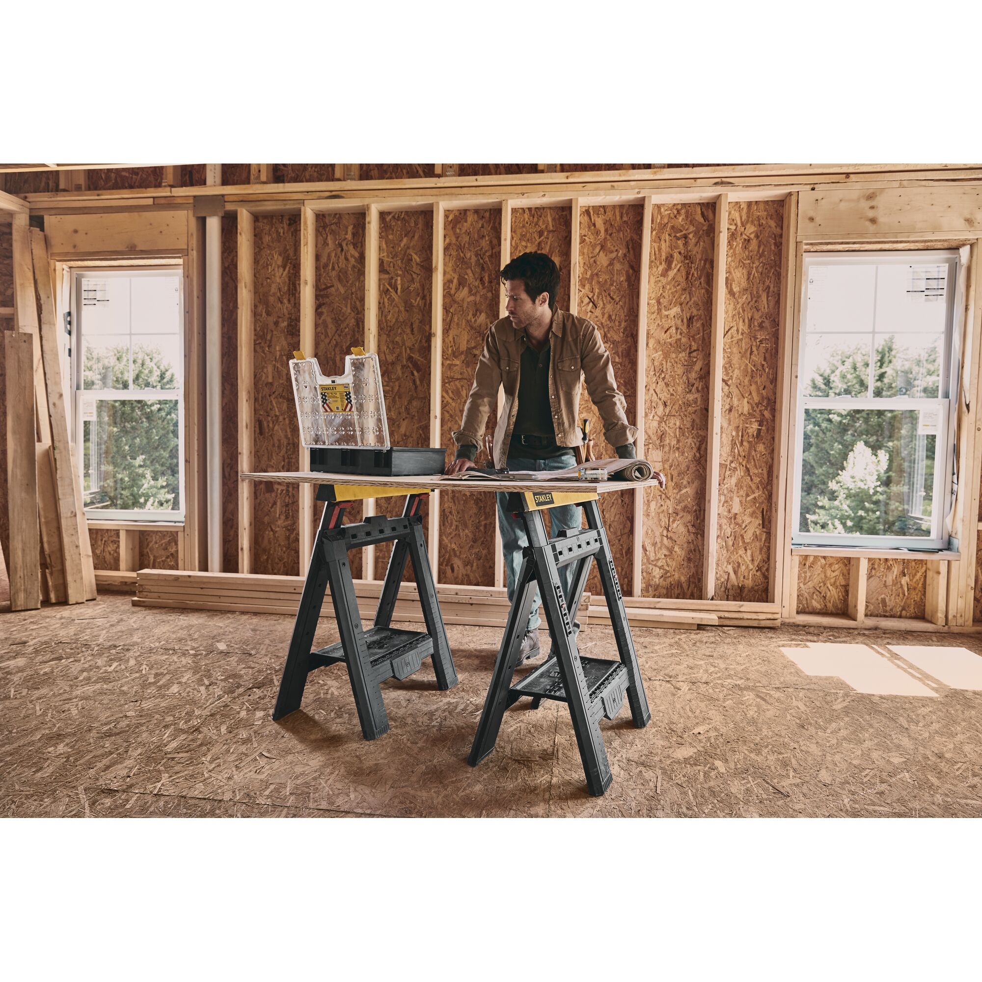 STANLEY® 2 Way Adjustable Saw Horse (2 Pk) thumbnail 2