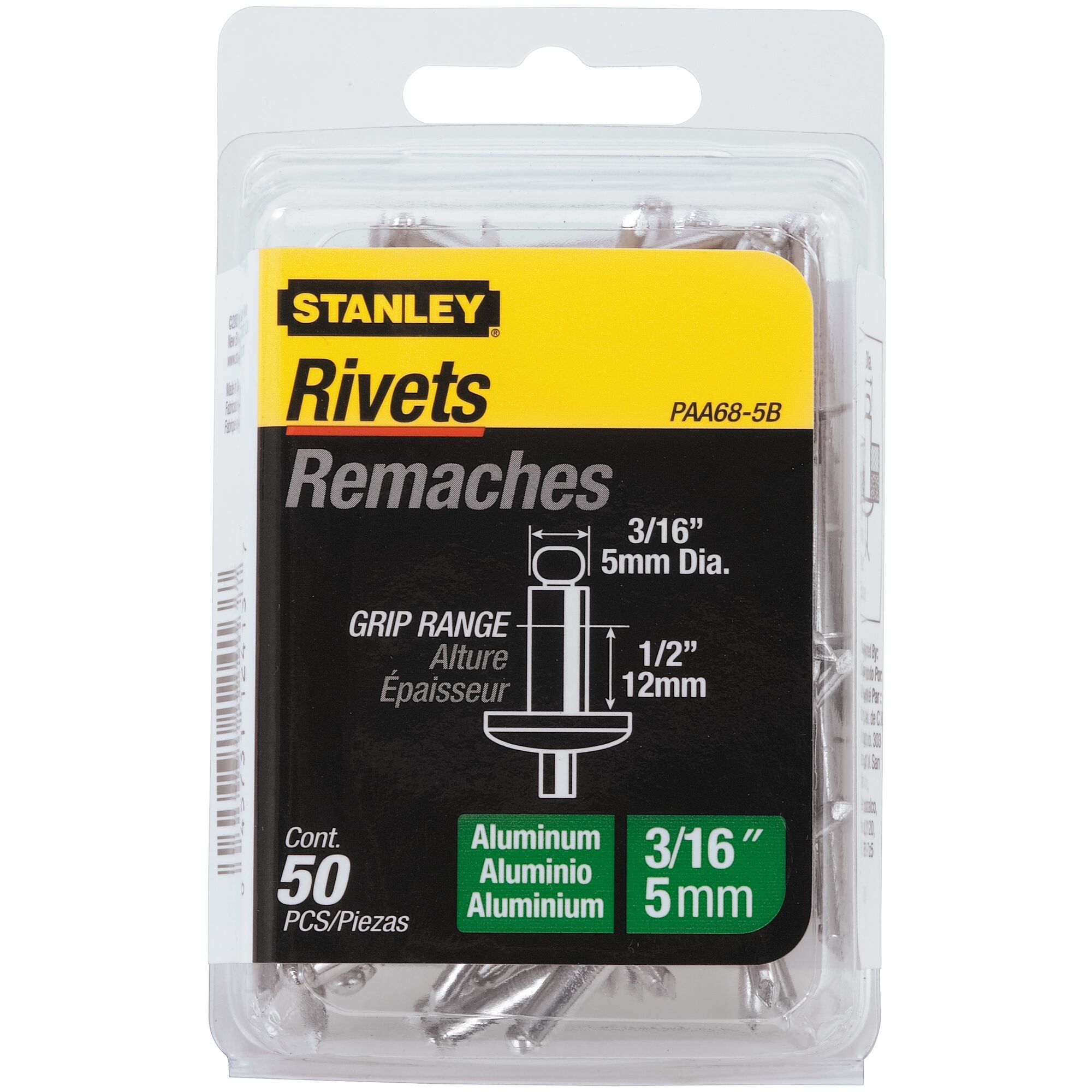 3/16 in x 1/2 in Aluminum Rivets (50 Pk) | STANLEY