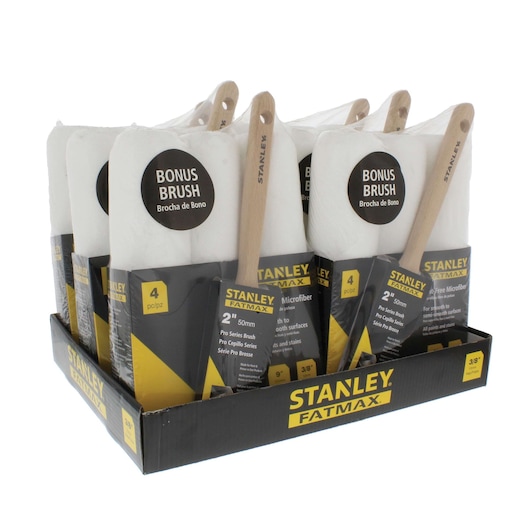 Stanley Fatmax PTST03504 paint roller and brush kit 4-pack, angled display on white background.