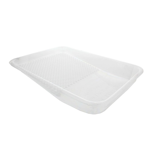STANLEY clear plastic paint tray liner angled side view on white background
