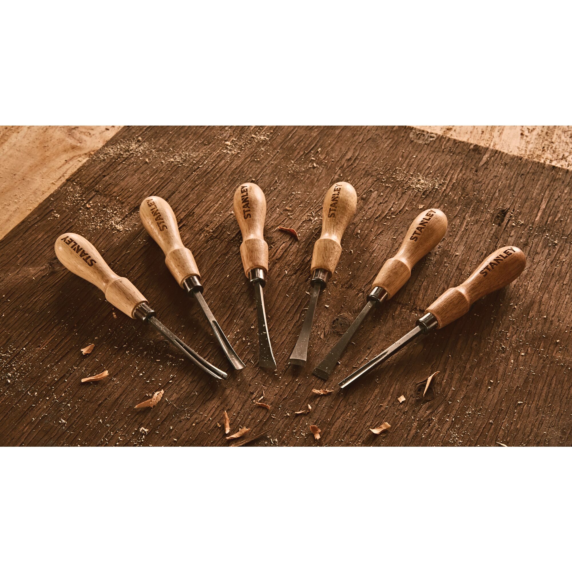 6 Piece Wood Carving Chisel Set with Holder wood gouge & Parting Tools 