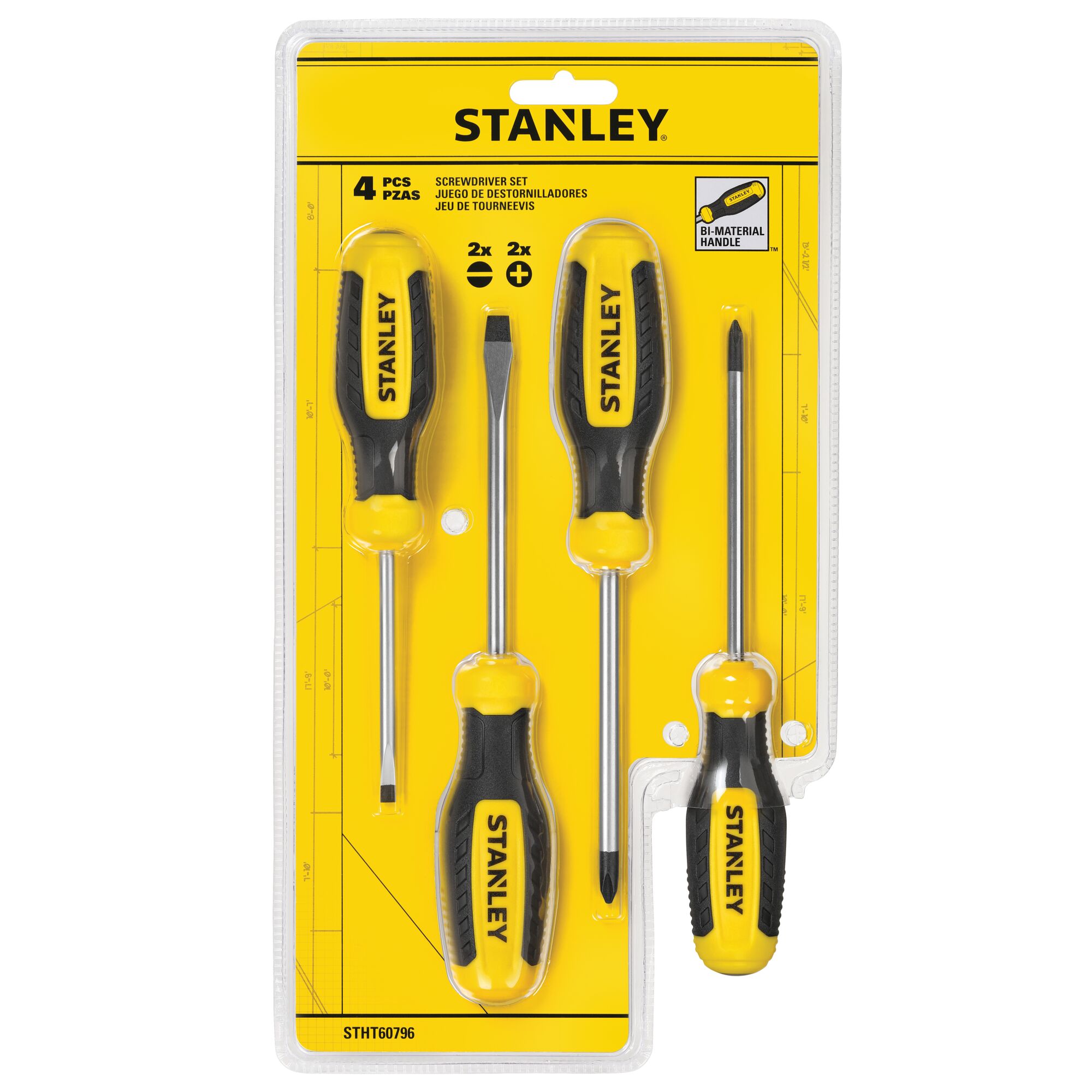 Set of Project Partners 4 Piece Precision Screwdriver with Comfort Grip Handle sets