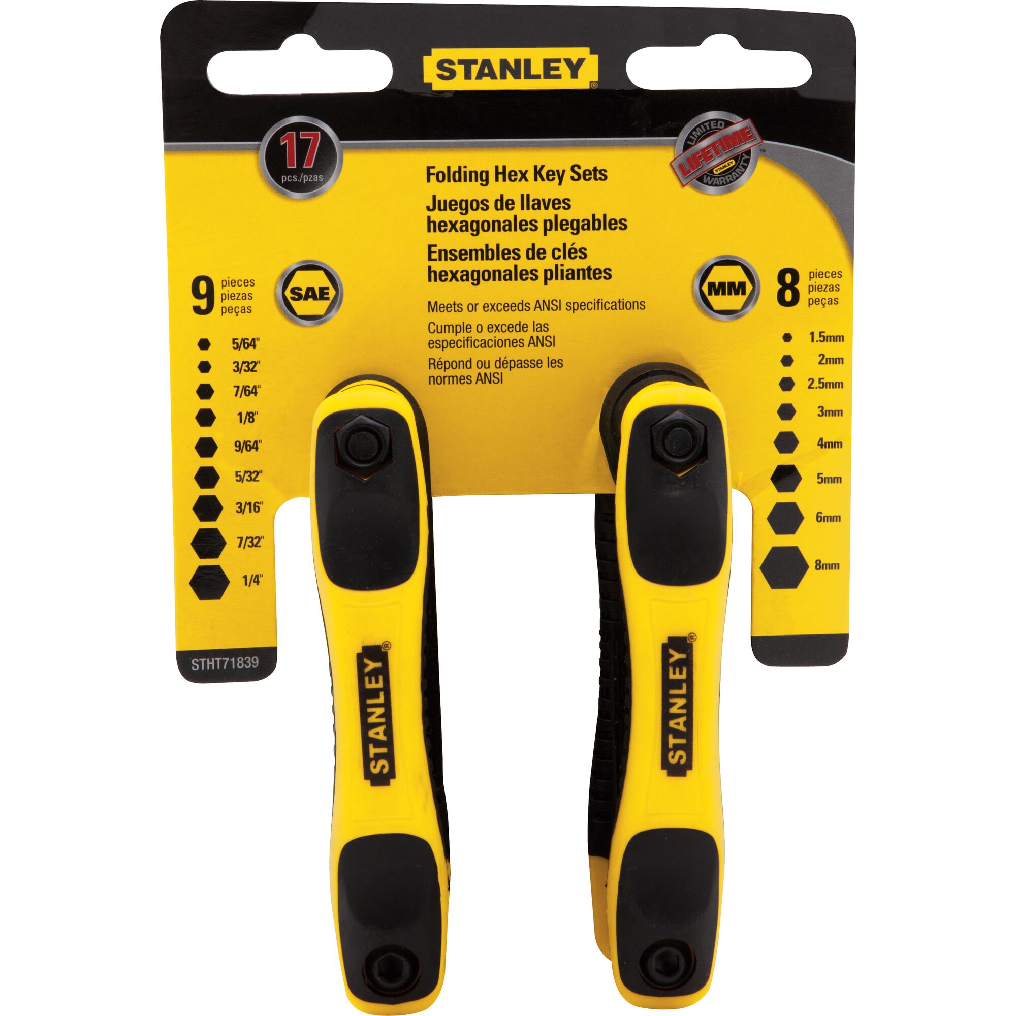 Stanley STHT71839 Folding Metric and Sae Hex Keys 2-Pack 