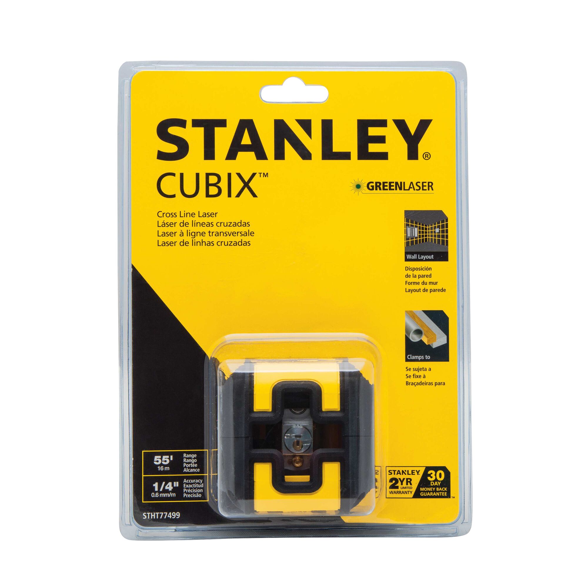 Stanley Intelli Tools Cubix Cross Line Laser Level INT177499 Green Beam 