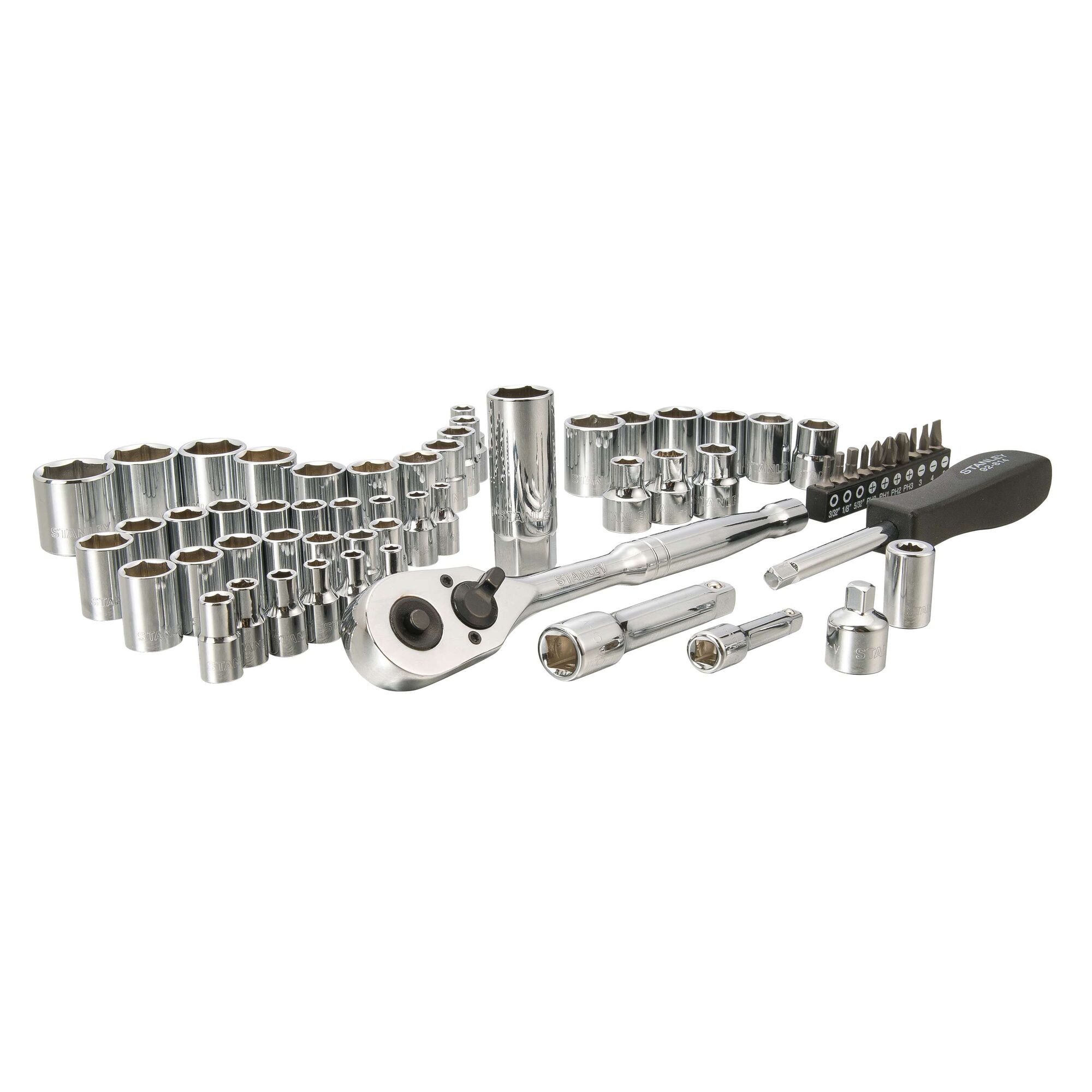 60 pc 1/4 in & 3/8 in Drive Mechanic's Tool Set
