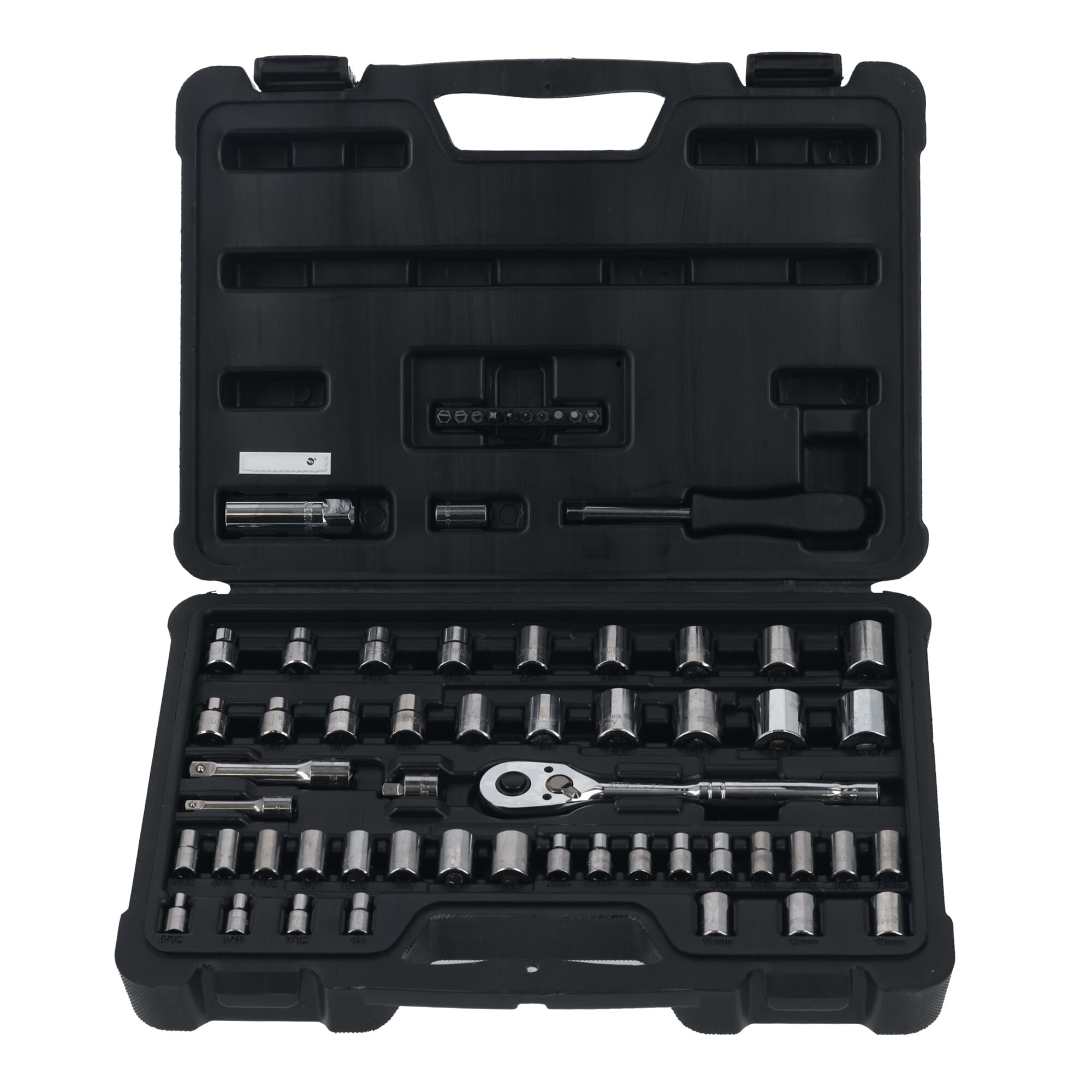 60 pc 1/4 in & 3/8 in Drive Mechanic's Tool Set thumbnail 2